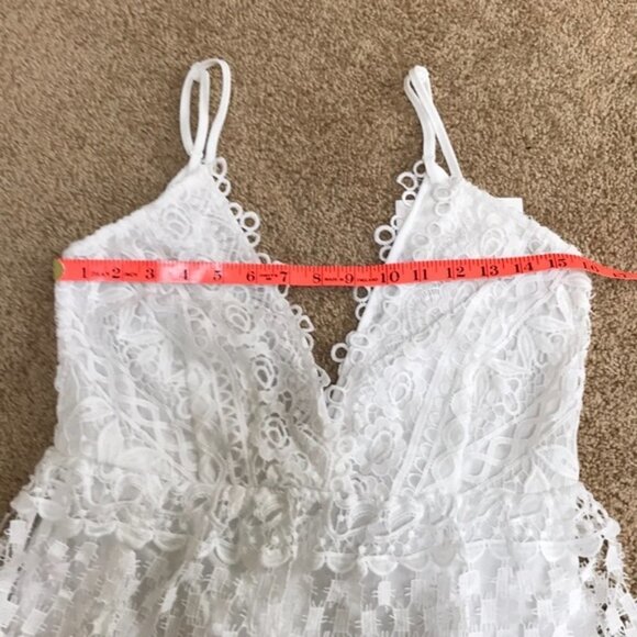 New! TOBI white size M lace cut out dress - Picture 7 of 8